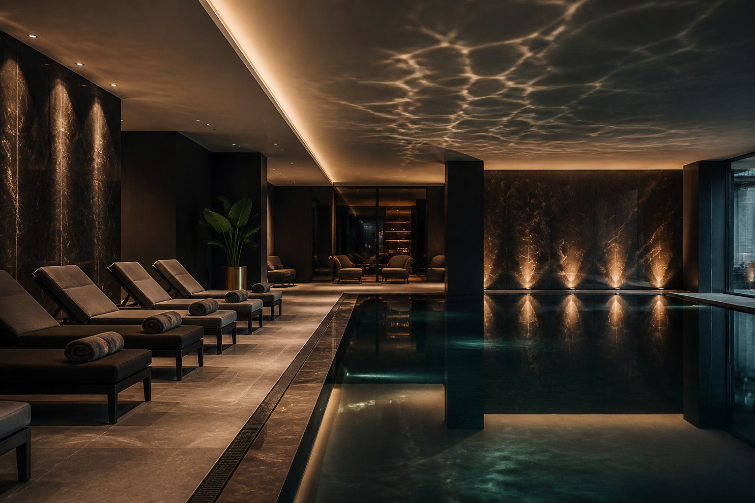Zdjęcie poglądowe — basen hotelowy z refleksami światła